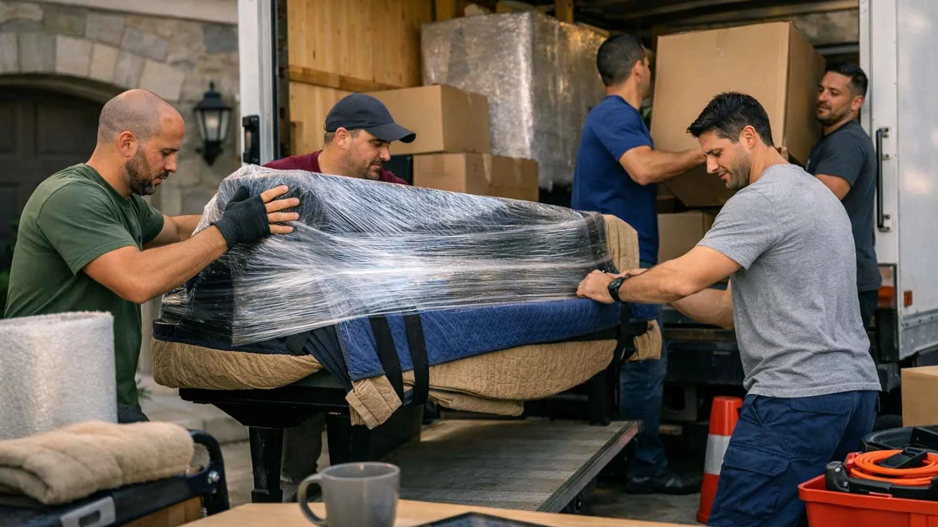 Safe Move - Furniture Protection Vaughan Professional movers in Vaughan packing and loading furniture for safe residential moving