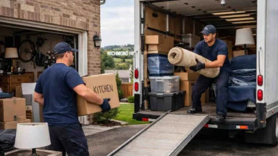 Richmond Hill Ontario loading a moving truck for a local residential relocation in York Region.